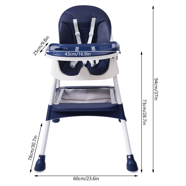 Baby Hochstuhl, 2 in 1 Hochstuhl für Babys und Kleinkinder mit Fußstütze, Geeignetes Alter: 6 Monate-6 Jahre, 78*60*94cm Baby Hochstuhl, 2 in 1 Hochstuhl für Babys und Kleinkinder mit Fußstütze, Geeignetes Alter: 6 Monate-6 Jahre, 78*60*94cm