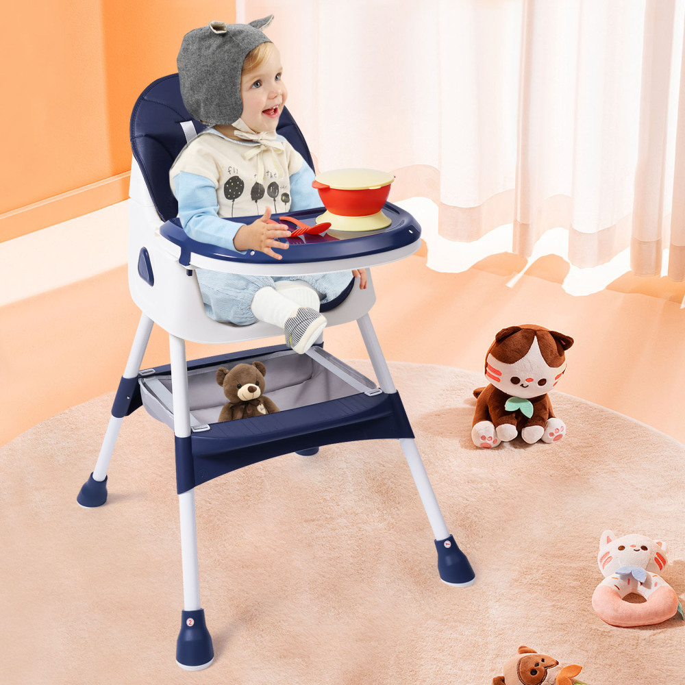 Baby Hochstuhl, 2 in 1 Hochstuhl für Babys und Kleinkinder mit Fußstütze, Geeignetes Alter: 6 Monate-6 Jahre, 78*60*94cm