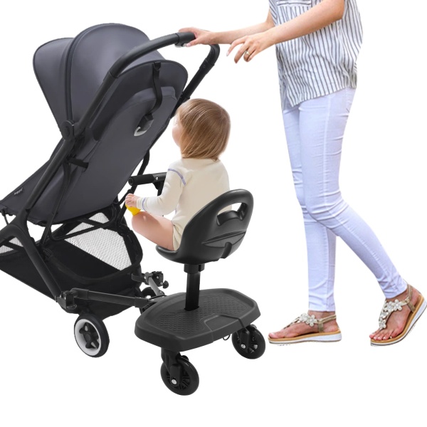 Kinderwagen-Hilfspedal + Sitz, Universal-Baby-Bollerwagenbrett,  Kinder-Bollerwagen-Aufsatz, Baby-Bollerwagen mit Sitz
