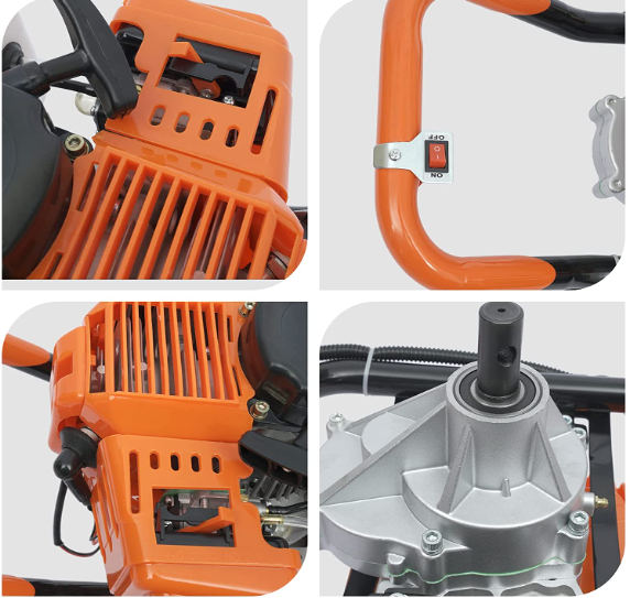 52CC Professionelle Benzin-Erdungsschnecke 2-Takt-Bohrkronenbohrer mit 3 Bits