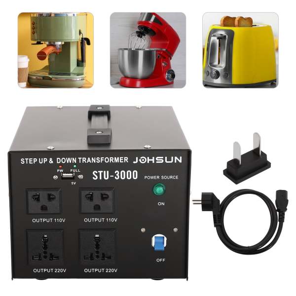 3000W Spannungswandler Ringkern Transformator mit USB110V ⇋220V Step Up Down