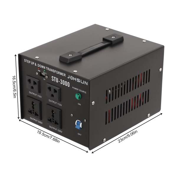 3000W Spannungswandler Ringkern Transformator mit USB110V ⇋220V Step Up Down