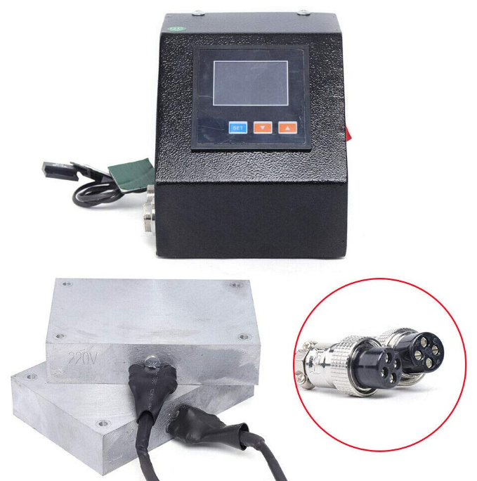 Industrial Control Kolophonium Press Kit: 6"x4 beheizte Platten + Kabel mit EU-Stecker 1200W