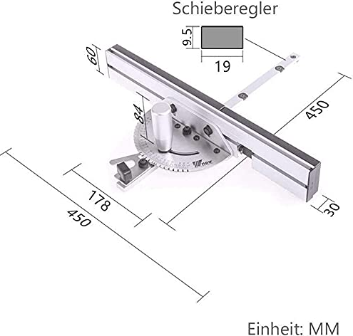 CNCEST 450mm Gehrungslehre Miter Gauge Gehrungsfugenlehre