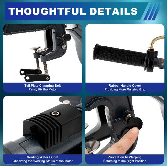 CNCEST 2-Takt 3.5 PS 2.5 kW Außenborder Motor Pinnenwelle Segelboot Motor Wasserkühlsystem