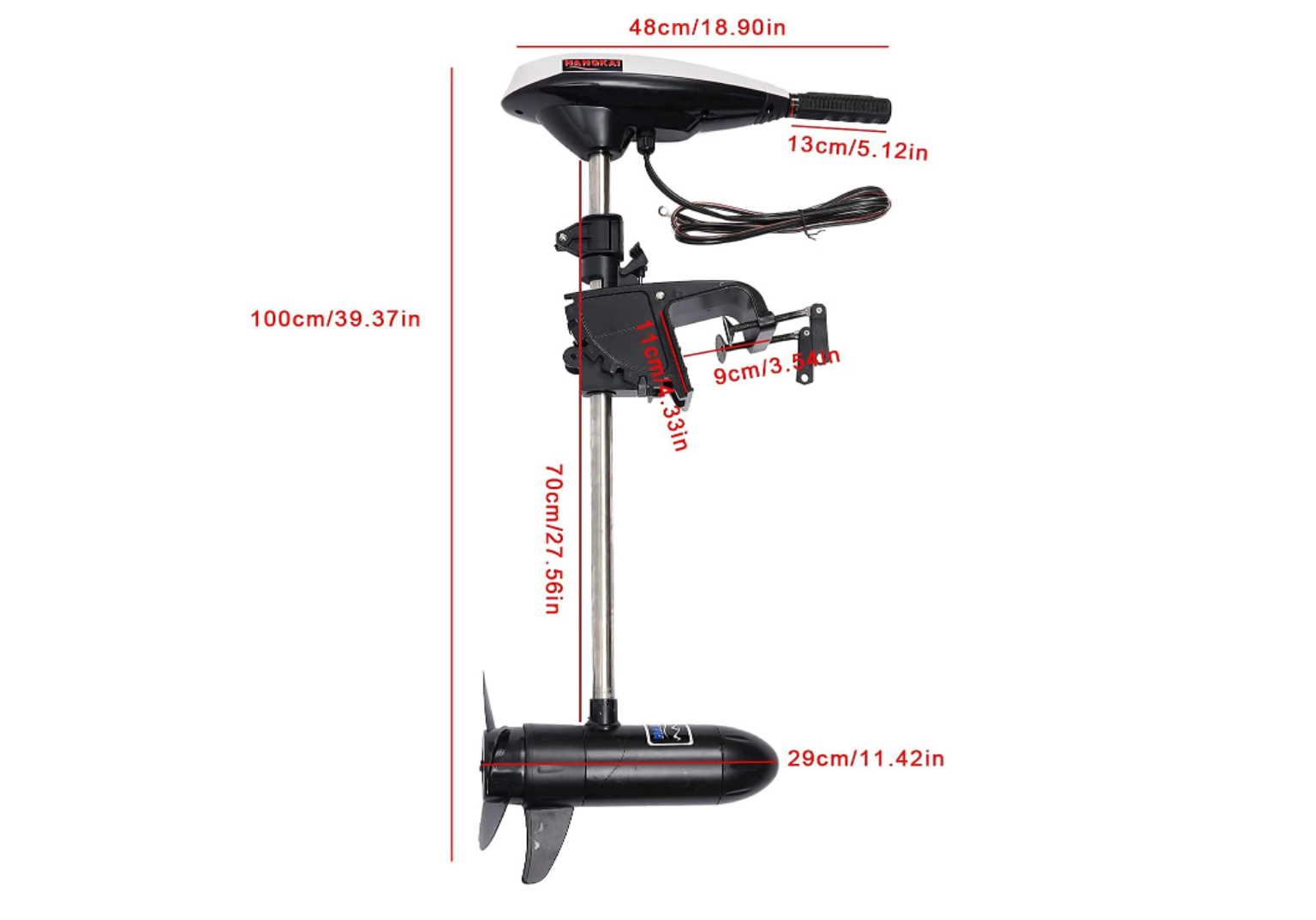 CNCEST 12V 480W 45LBS Außenbordmotor Elektromotor Bürstenmotor Bootsmotor