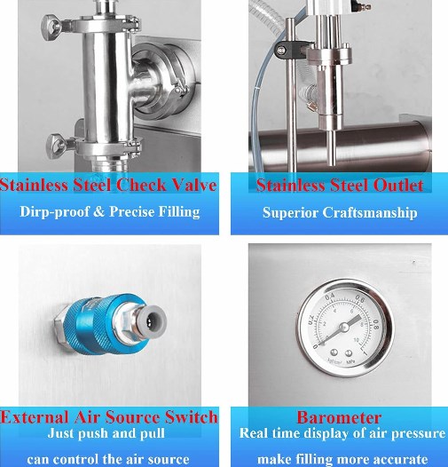 100-1000ml Pneumatische Abfüllmaschine Füllmaschine Flüssige Pneumatische Abfüllmaschine