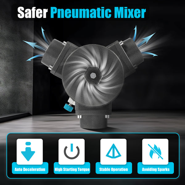 50 Gallon 1/2 HP Pneumatische Farbmischer Luftrührwerk Horizontale Platte Rührer