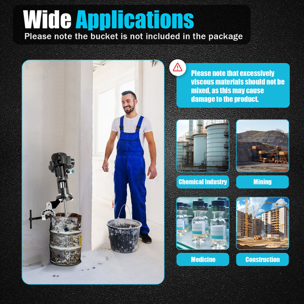 50 Gallon 1/2 HP Pneumatische Farbmischer Luftrührwerk Horizontale Platte Rührer