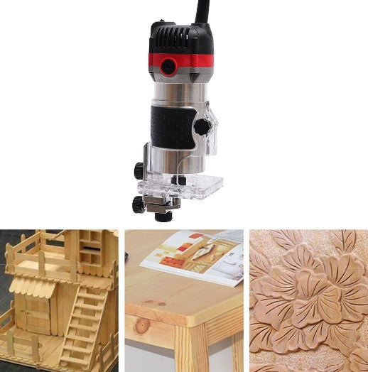 CNCEST Oberfräse Trimmer Elektrik Holz Laminergerät Router Oberfräse 1/4" 800W Kantenfräse