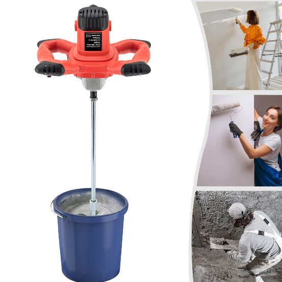 Elektrischer tragbarer Mörtelrührer, Rührwerk, Mörtelmischer, Handrührer mit 6 Geschwindigkeitsregelung