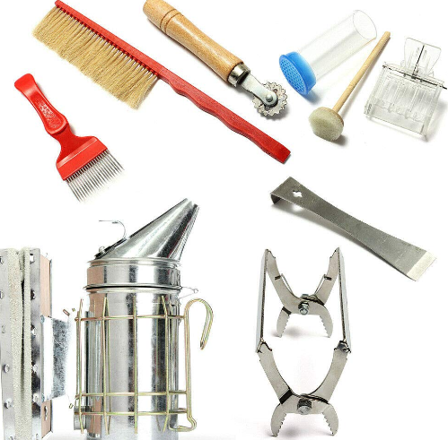 CNCEST 8 Stück Imkerwerkzeug-Set, Imkereibedarf Komplettset Bienenzucht Werkzeuge