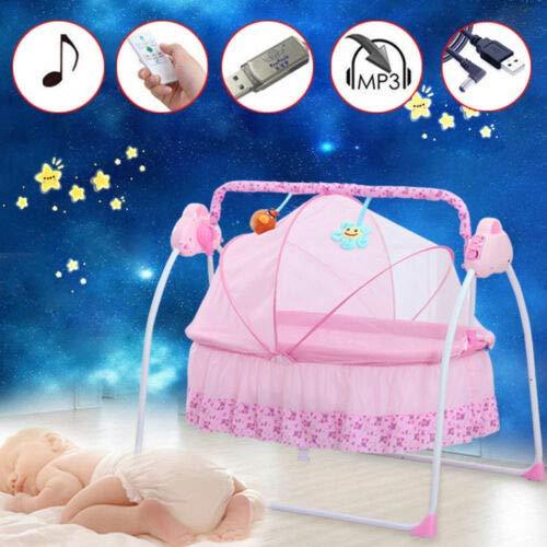 Elektrische Babybett Babyschaukel Kinderbett Baby Kleinkind Schlafbett Wiege 12 Musik Mit Fernbedienung