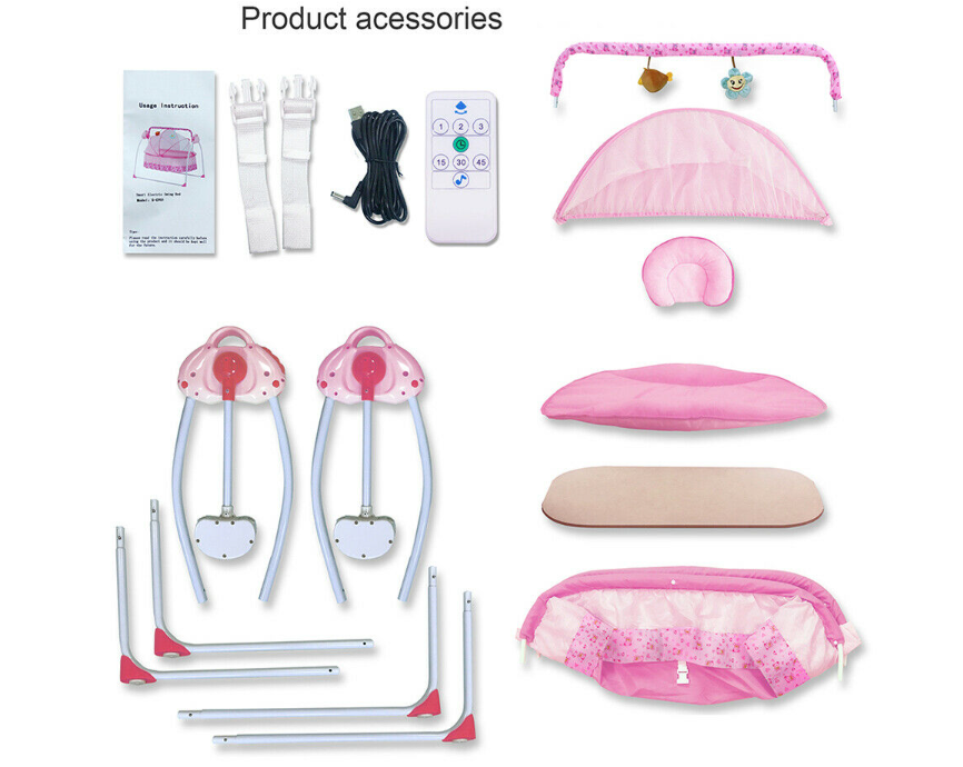 Elektrische Babybett Babyschaukel Kinderbett Baby Kleinkind Schlafbett Wiege 12 Musik Mit Fernbedienung