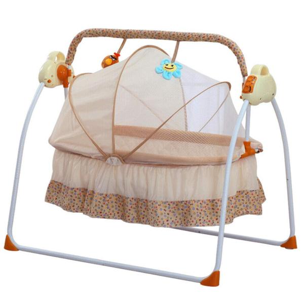 Elektrische Babyschaukel 3 Farbe Automatische Babywippe Babybett Babywiege mit Musik und Moskitonetze