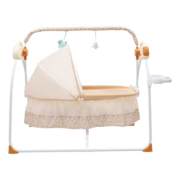 Elektrische Babywippe mit Fernbedienung+Moskitonetz+Musik+3-Gang-Swing