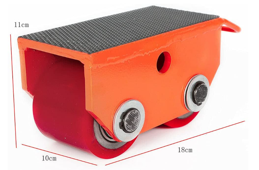 Transportfahrwerk 2,5 T/5500 LB Panzerrollen Transportrollen Schwerlastroller (Rot)