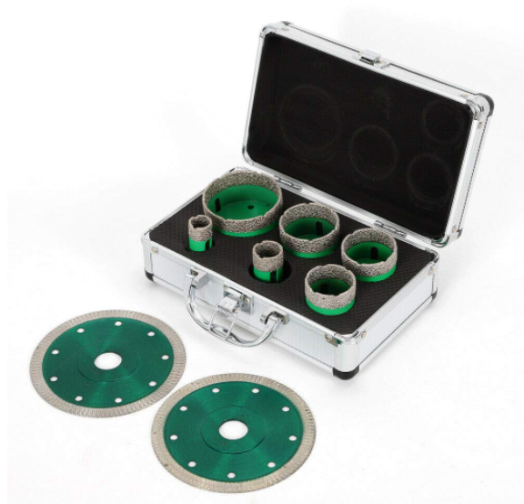 6pcs Diamantbohrer Diamant-Bohrkronen Set M14 Fliesenbohrer Feinsteinzeug kit Lochsägen+2 Kreissäge