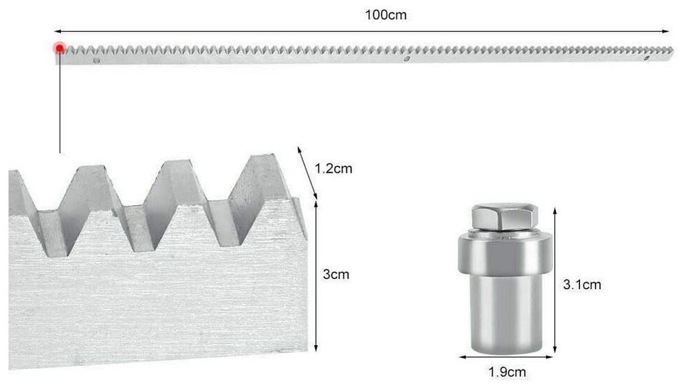 2000kg IP44 Rack 6M Zahnschiene Zahnstange für Schiebetorantrieb Antrieb