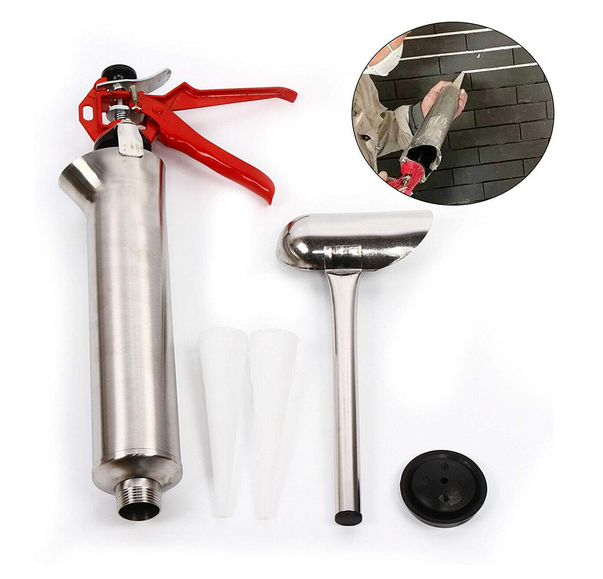 Fugenpistole Handmörtelpumpe Edelstahl Injektionswerkzeug Mörtelpresse Mörtelspritze Mörtelpump