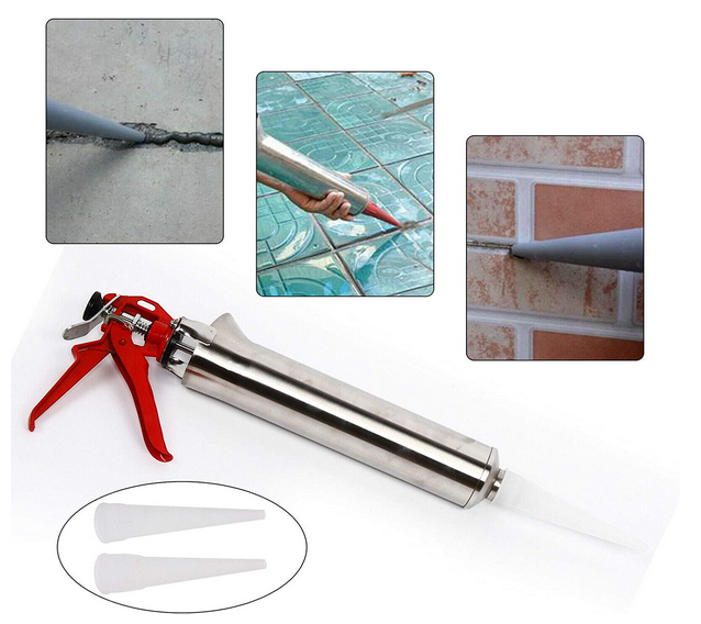 Fugenpistole Handmörtelpumpe Edelstahl Injektionswerkzeug Mörtelpresse Mörtelspritze Mörtelpump