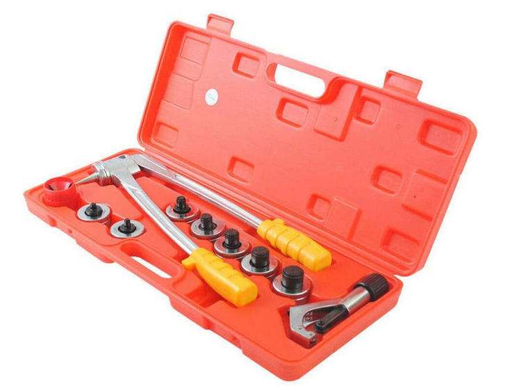 Rohrexpander Aufweitzange Rohraufweiter Satz mit Rohrabschneider inkl. 7 Aufweitköpfe 10-28mm