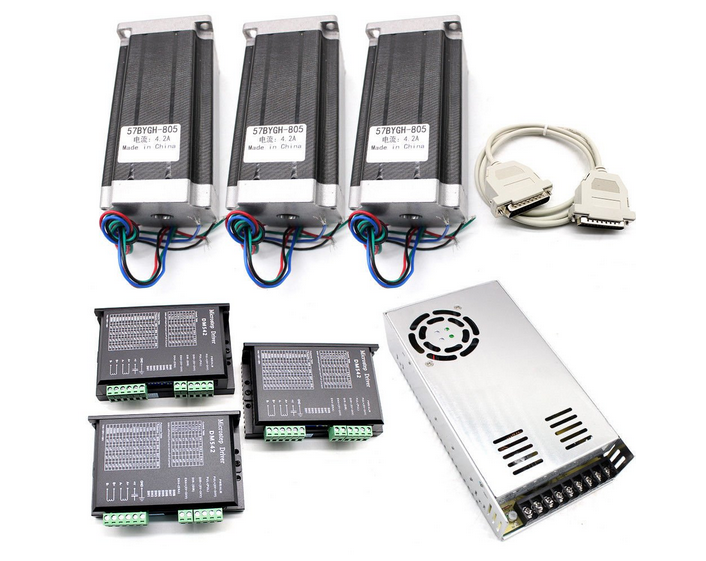 3 Achse Nema 23 Stepper Motor + DM542A 4.2A Netzteil