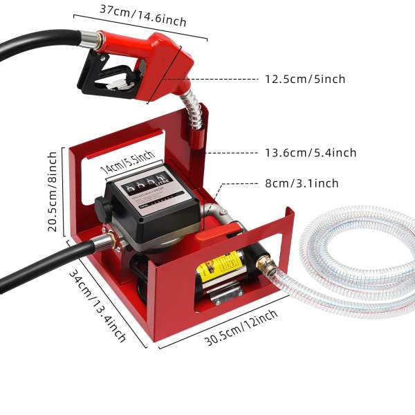 230V 200W 45L/min Dieselpumpe Heizölpumpe Selbstansaugend Zapfpistole + Zählwerk