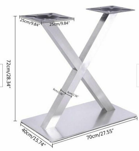 CATANIA | Bistro Doppel Tischgestell | Schwarz | Höhe: 72 Cm | Säule: 6 X 6 Cm | Fuß: L 58 Cm - Gastronomiemöbel Von GGM Möbel Mit Tiefpreis-Garantie
