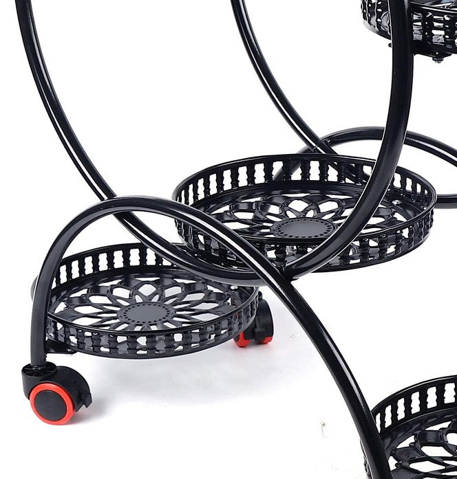 CNCEST Pflanzenständer Blumentopf Regal Runder Pflanzenregale Stehregal Blumenständer Metall