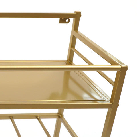 3Tier Weinregal Hängeregal mit Wine Glass Holders,MetallWeinregale (Gold)