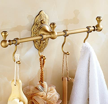 Handtuchhalter-36cm Handtuchhaken Wandhalterung aus Gebürstetem Messing Wandmontage