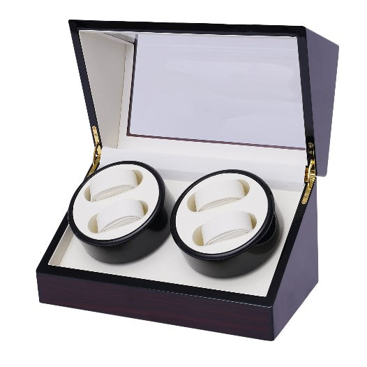 CNCEST Weihnachtsgeschenk 4+0 Uhren Automatik Uhrenbeweger Uhrenbox Watch Winder Uhrenkasten Collector Box
