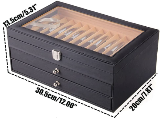 Geschenk 36 Stück Füllfederhalter Leder Display-Kasten-Halter-Organisator-Aufbewahrungsbehälter Collector Organizer Box
