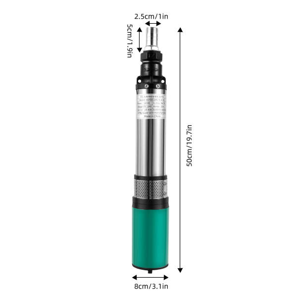 24V 320W Edelstahl Solar Tauchpumpe Tiefbrunnenpumpe 5m³/h 25 m/ 82 ft 24V 320W Edelstahl Solar Tauchpumpe Tiefbrunnenpumpe 5m³/h 25 m/ 82 ft