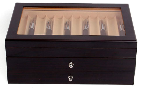 Geschenk 3 Layer 34 Slot Stifte Sammelbox Stifthalterbox mit 3 Ebene Vitrine Federhalter Display Organizer Box