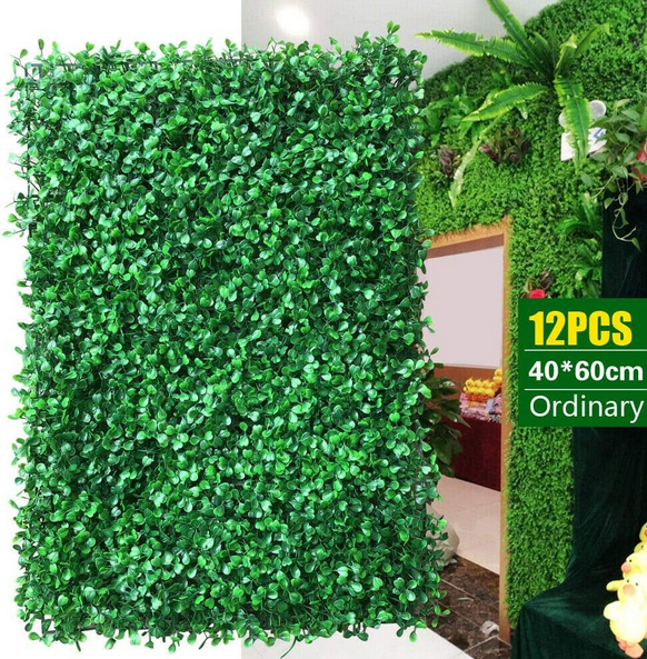 40 * 60cm 12 Stück Wandhecke Dekor Fake Fence Künstliche Matte Panel Gras Grün