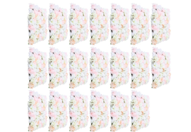 Künstliche Blumenwand DIY Hochzeit Hintergrund 20-teiliges Romantische Kunstblumen Wall