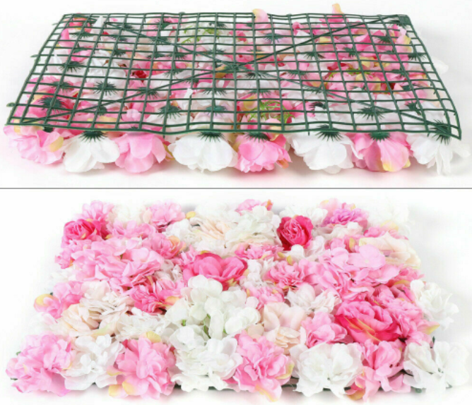 8 stücke Silk Flower Künstliche Blume Wall Panels Hochzeit Hintergrund Venue Decor