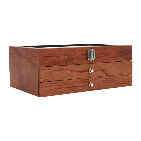 Geschenk 31x21x12.5cm Stifte Sammelbox - Stifthalterbox mit Vitrine, 3 Schichten Stifte Holzvitrine Stiftetui