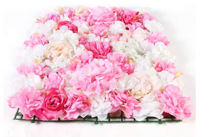 15 Stücke DIY Blume wandplatte künstliche Rose Hochzeit Dekoration Fotografie Hintergrund 40*60cm (dunkelrosa)