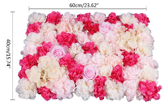 4X Künstliche Blumenwand Seidenblume Kunstblumen Panel für Garten Hochzeit Deko