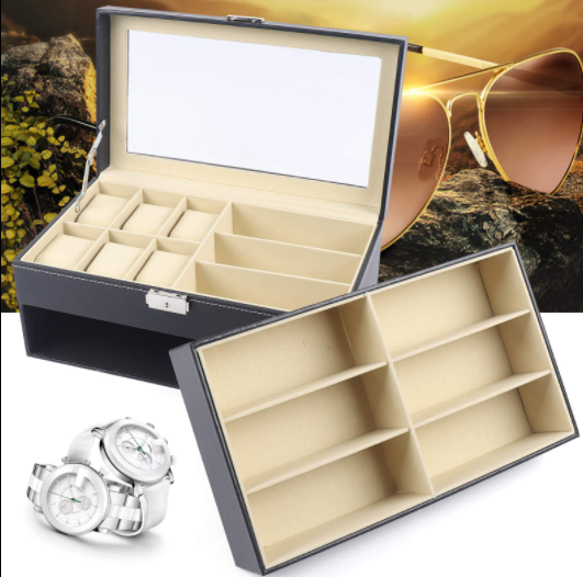 Geschenk Uhrenbox Schwarz Uhrenkoffer Pu Leder