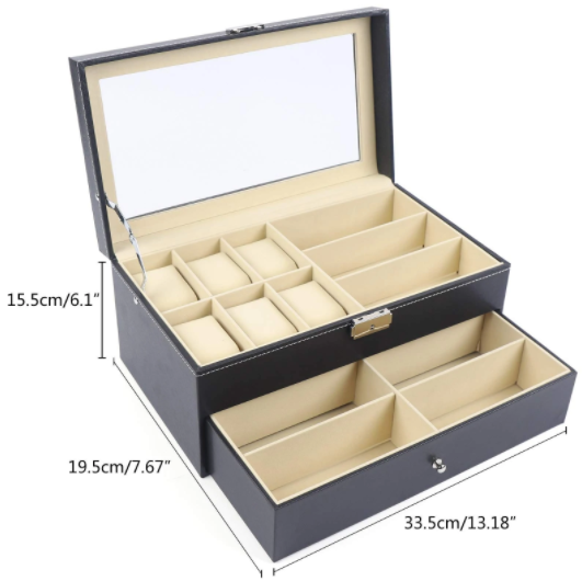 Geschenk Uhrenbox Schwarz Uhrenkoffer Pu Leder