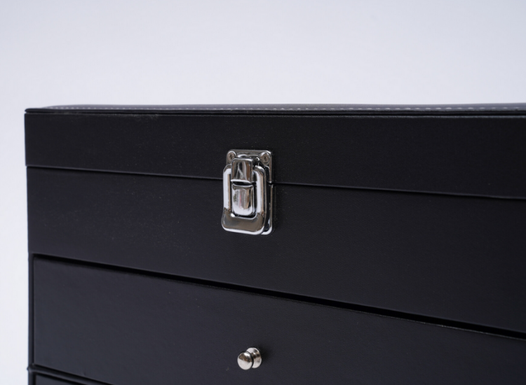 Geschenk 24 Slots Schmuckbox Geschenkbox, 3 Schichten Pu Leder Schmuckkasten