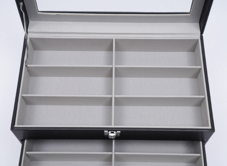 Geschenk 24 Slots Schmuckbox Geschenkbox, 3 Schichten Pu Leder Schmuckkasten