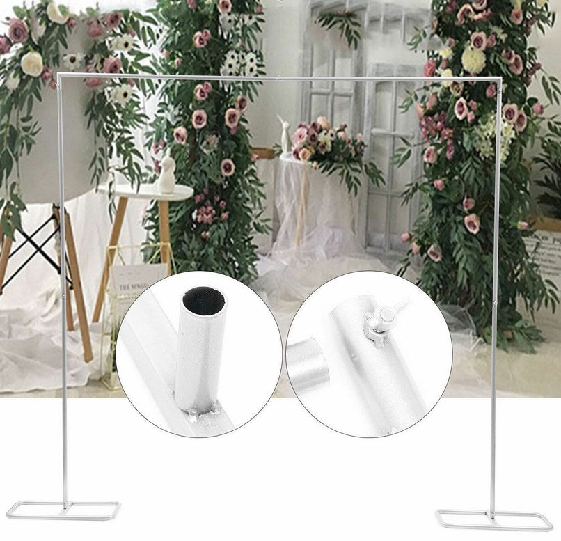 2X2,1M Eisen Quadrat Hochzeitsbogen, Weiß Ballonbogen Kit Rosenbogen Hintergrund Dekor, Für Alle Arten Von Festivalplätzen