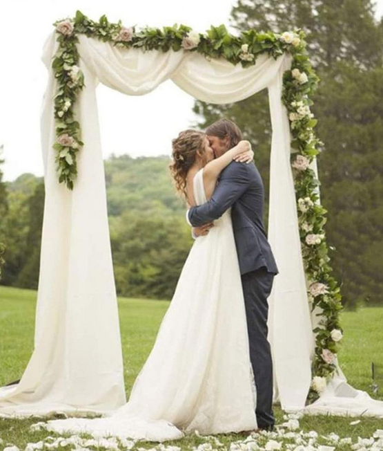 Quadratischer Hochzeitsbogen mit Basen, Weiß Bogen für Brautparty-Event-Dekor