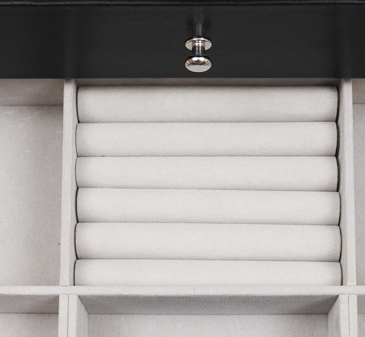 3 Schicht 12 Slots Männer Frauen Uhrenbox Uhrenschatulle Pu-Leder Schmuckschrank Schwarz