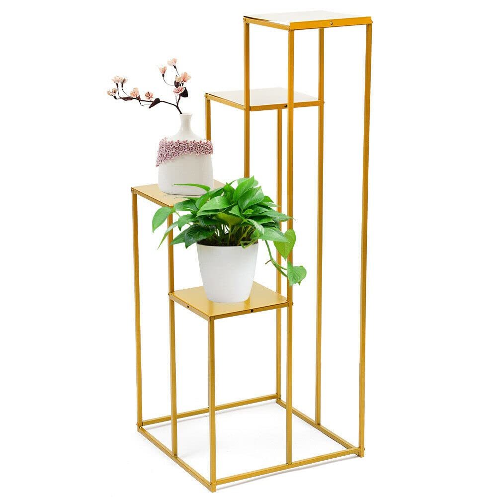 CNCEST Vasenständer Blumenständer Hochzeit Metall Kunst Geometrischer Blumenständer Gold